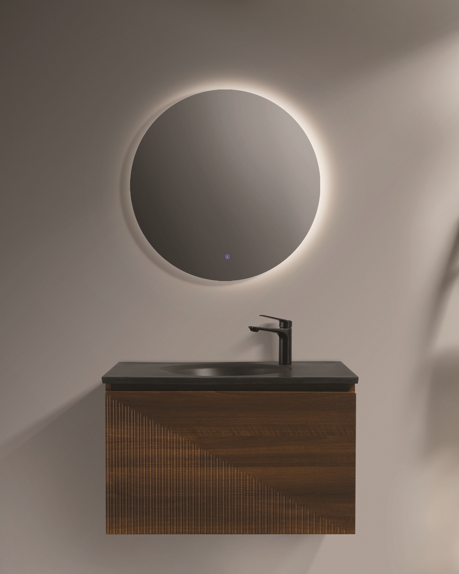 Idealaqua Simon 750 ormarić s umivaonikom, drvo/crni