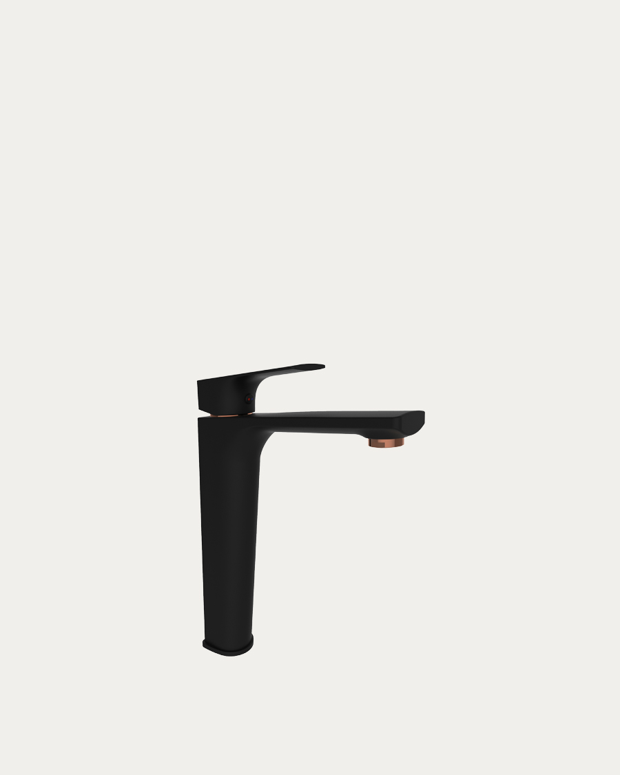 Rubineta Modena 18/D miješalica za umivaonik, visoka, crna/rose gold