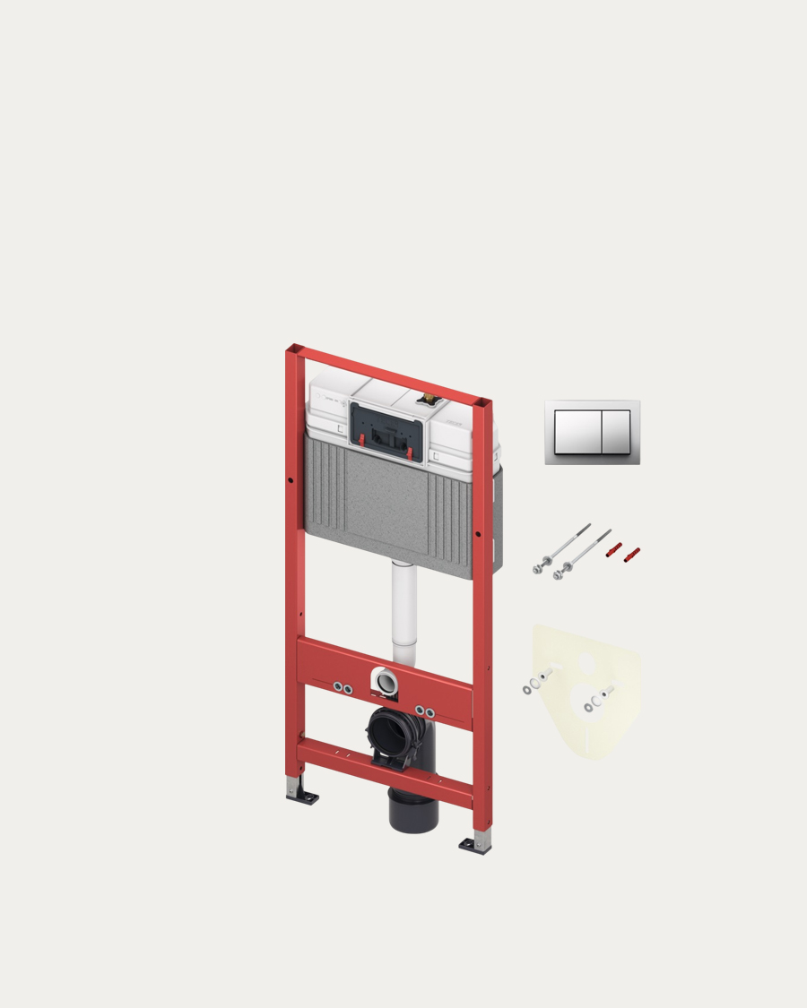 TECEbase podžbukni vodokotlić, 112 cm, sa krom tipkom