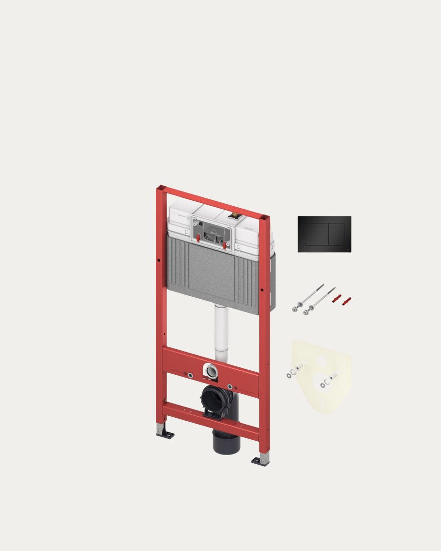 TECEbase podžbukni vodokotlić, sa TECEnow crnom tipkom