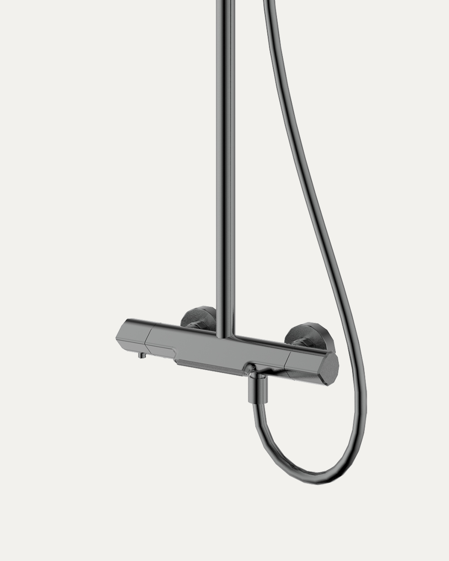 Idealaqua tuš sistem termostatski za tuš kadu i kadu Alamo, gun metal