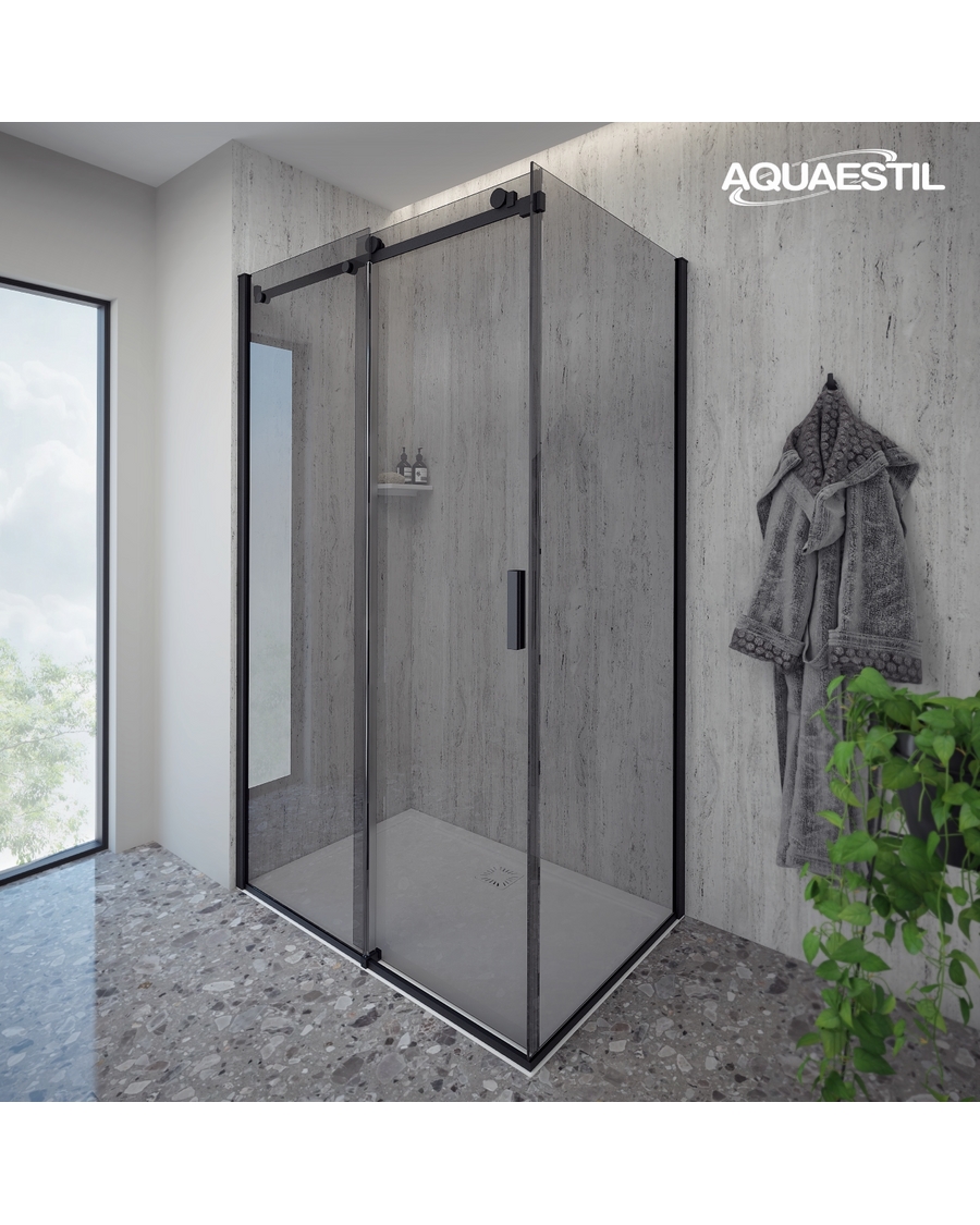 Aquaestil tuš stranica za vrata Artego D+W, 90 cm, crna/sivo
