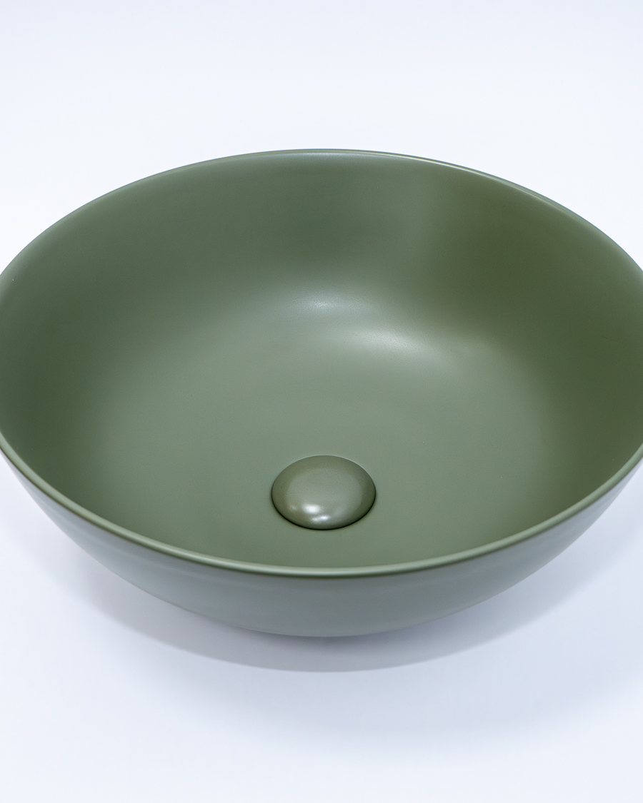 Idealaqua umivaonik nadgradni na ploču HK Round 41,5, zeleni, sa gornjim dijelom sifona