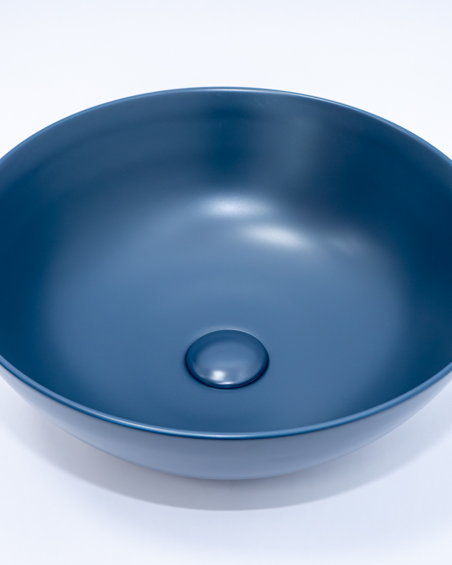 Idealaqua umivaonik nadgradni na ploču HK Round 41,5, plavi, sa gornjim dijelom sifona