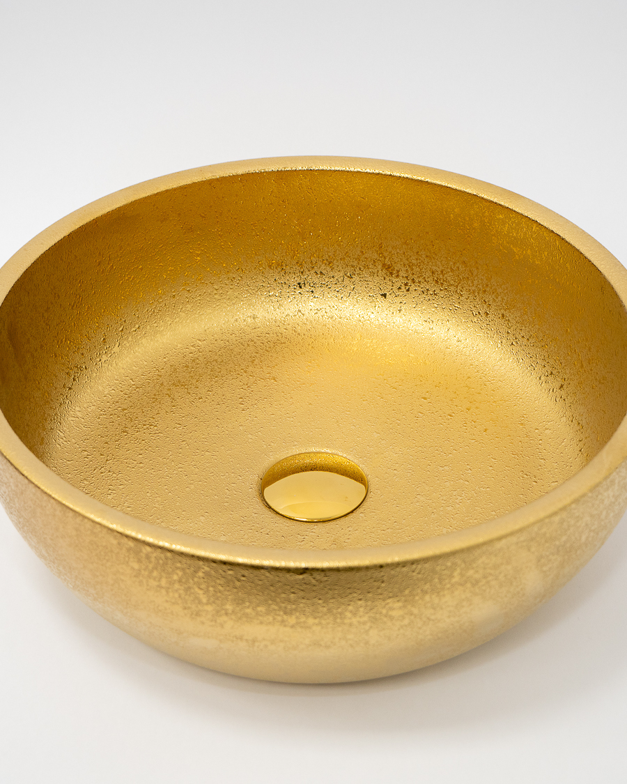 Idealaqua umivaonik nadgradni na ploču HK Kairo 41, zlatni, sa gornjim dijelom sifona