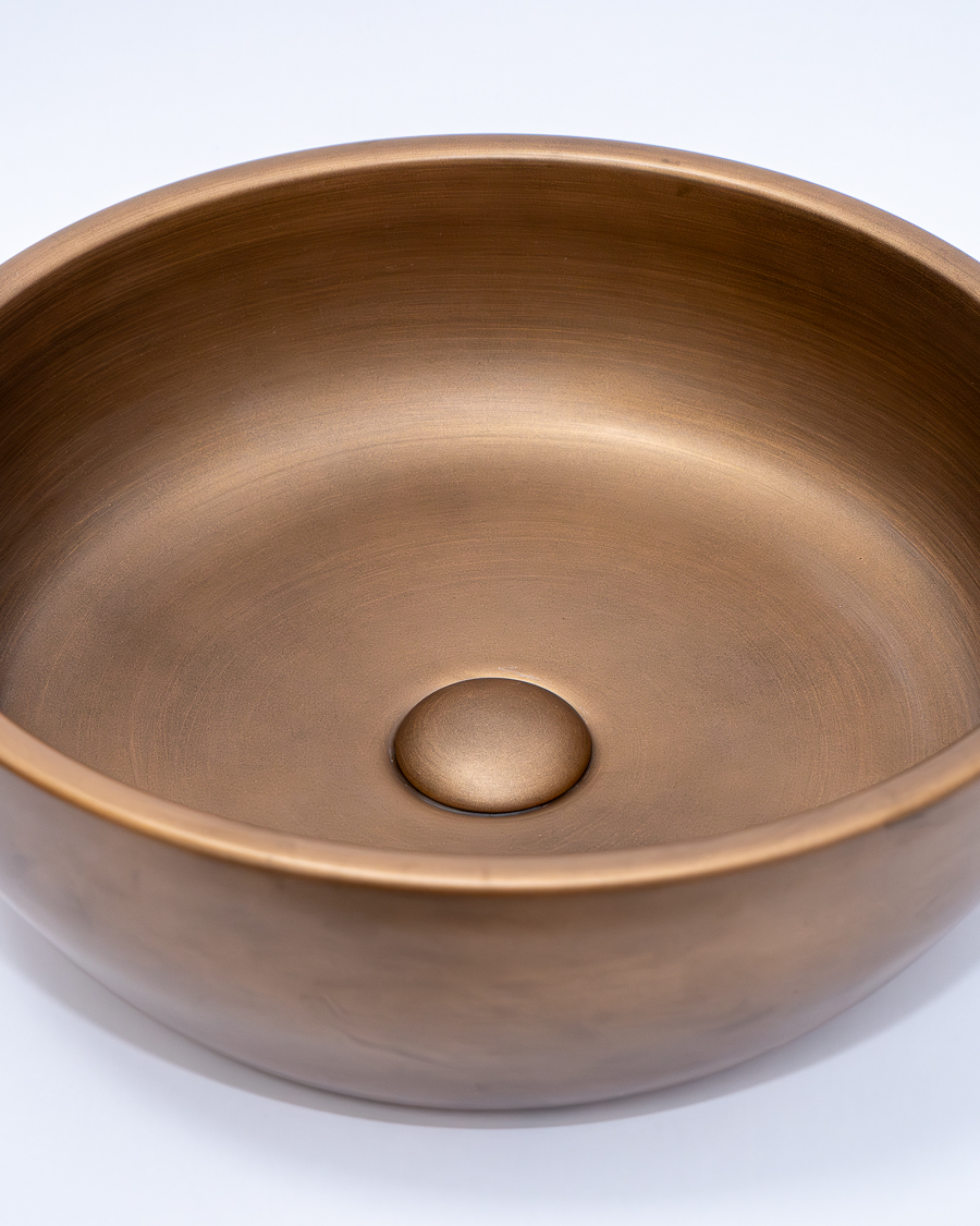 Idealaqua umivaonik nadgradni na ploču HK Kardano 41, bronca, sa gornjim dijelom sifona