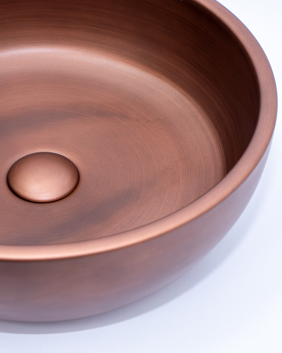 Idealaqua umivaonik nadgradni na ploču HK Kardano 41, crveno zlato, sa gornjim dijelom sifona