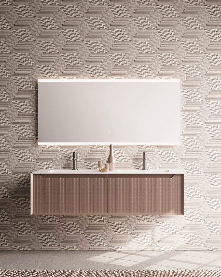 Idealaqua R Meira ormarić s umivaonikom s dva umivaonika 150cm, rozi