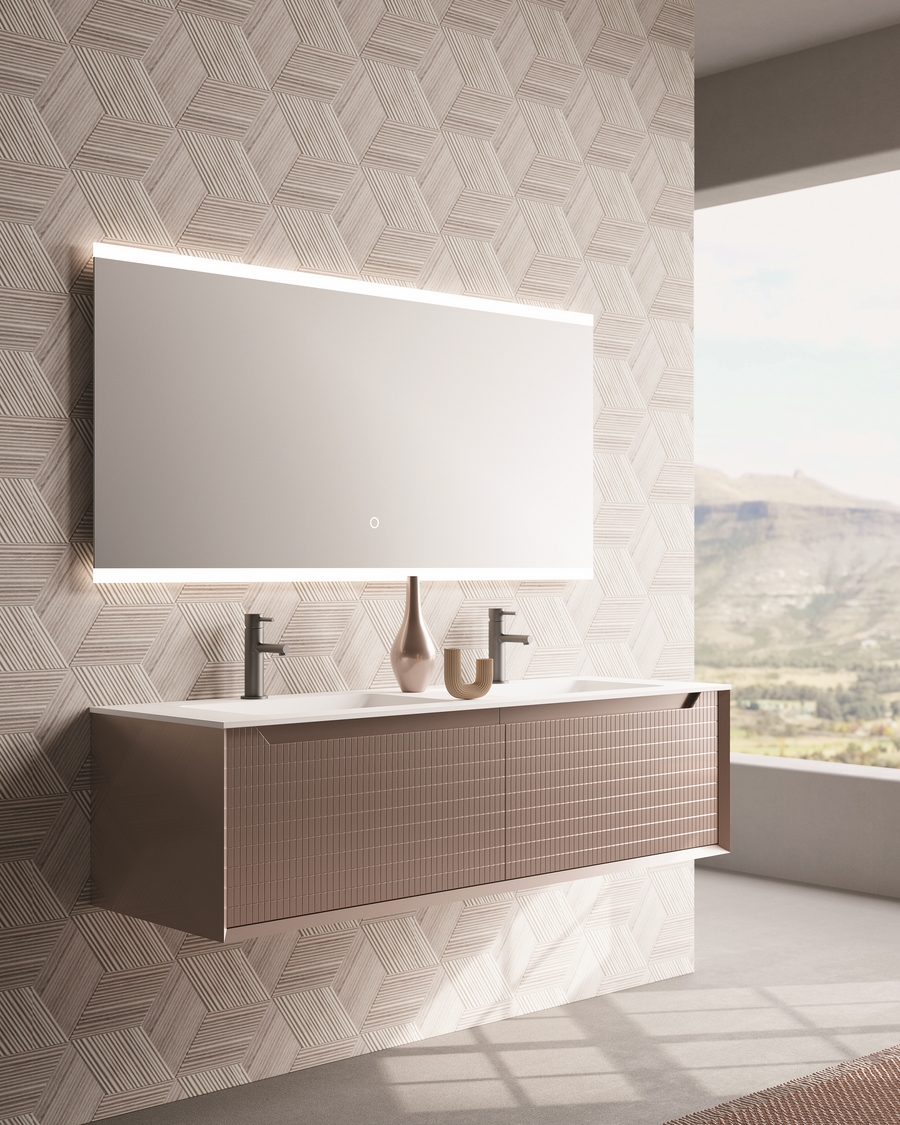 Idealaqua R Meira ormarić s umivaonikom s dva umivaonika 150cm, rozi