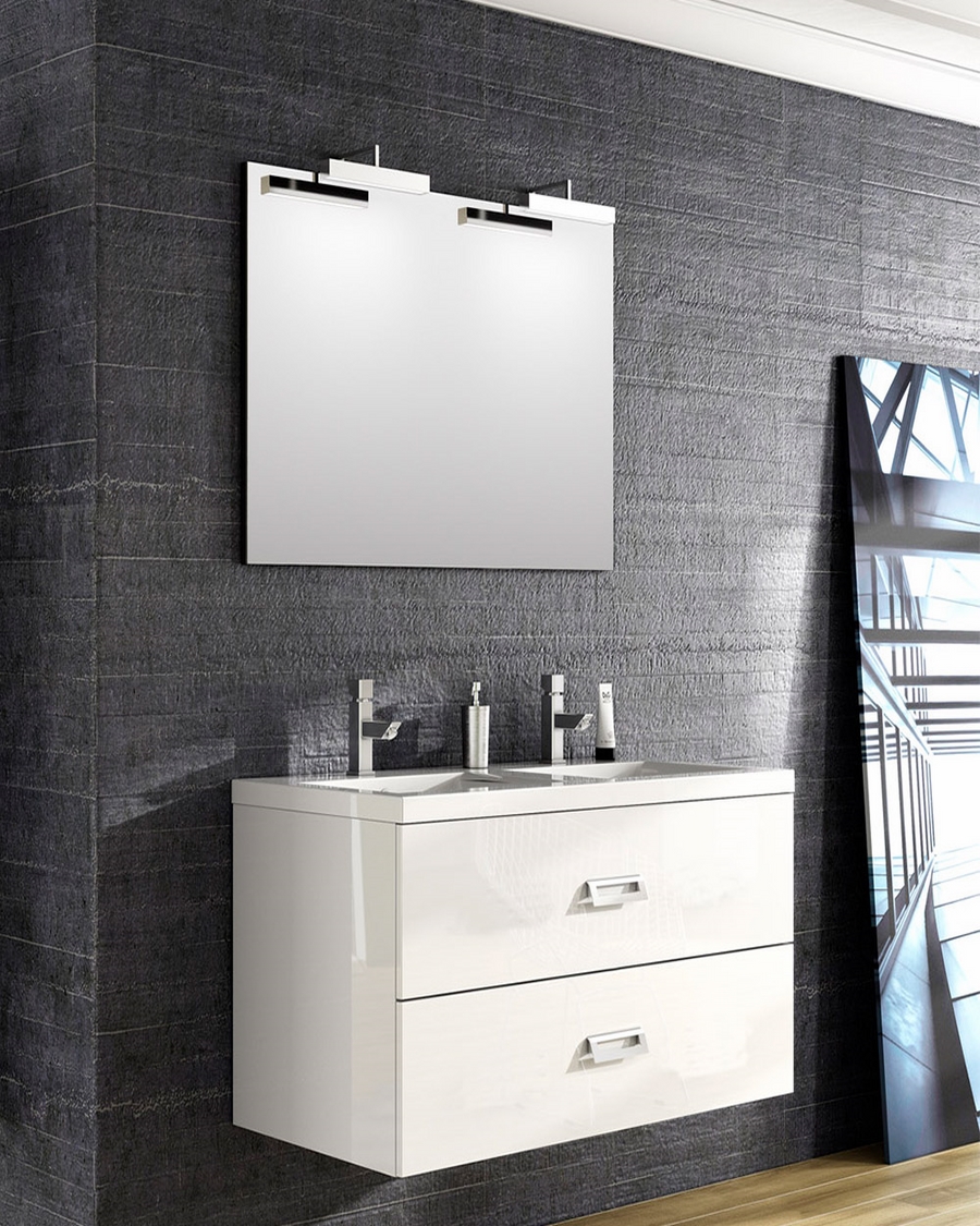 Idealaqua Idea Eos 120 cm kupaomski set s duplim umivaonikom, ogledalom i rasvjetom