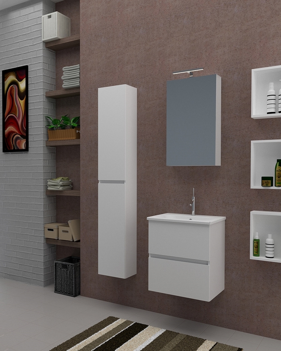 Idealaqua Idea Lory  61 cm kupaonski set s ogledalom, ormarićem i rasvjetom