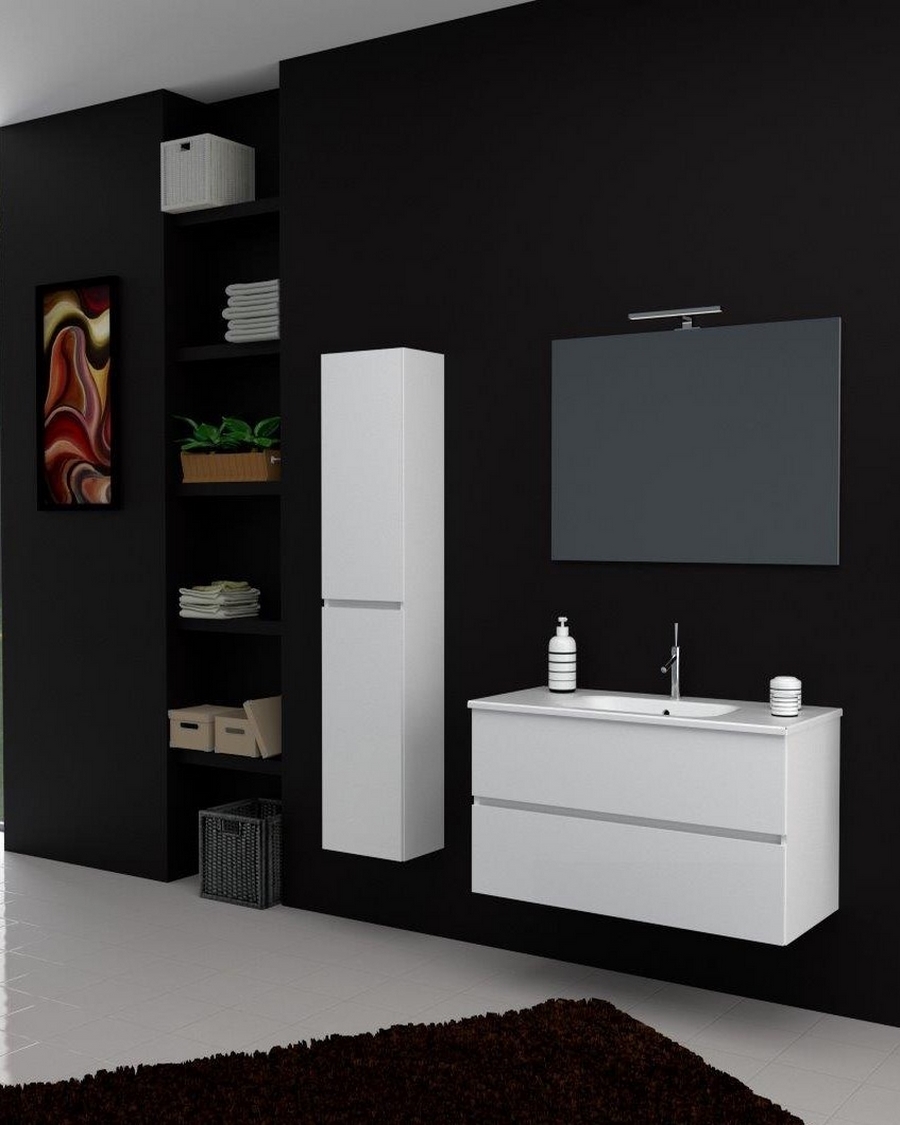 Idealaqua Idea Lory  91 cm kupaonski set s ogledalom, ormarićem i rasvjetom