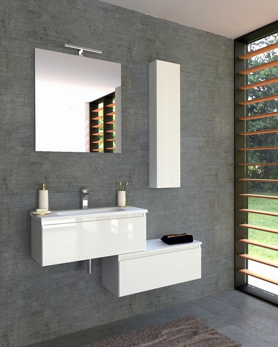 Idealaqua Idea Laguna 80 cm kupaonski set s dva ormarića, ogledalom i rasvjetom