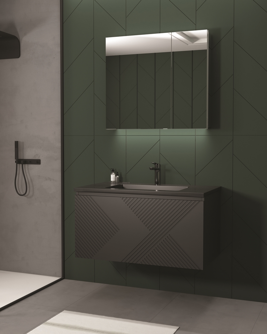 Idealaqua ormarić s umivaonikom Moore 800, crni mat