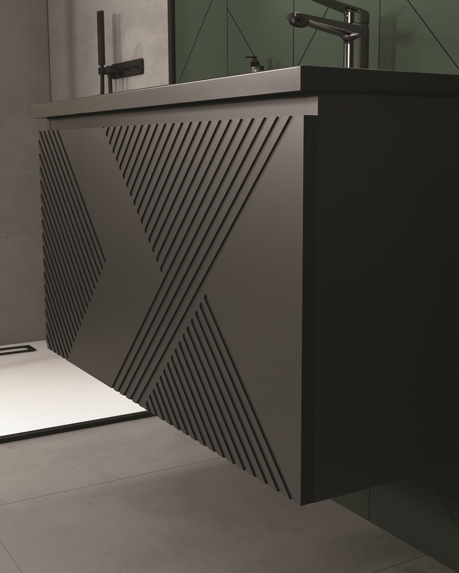 Idealaqua ormarić s umivaonikom Moore 800, crni mat