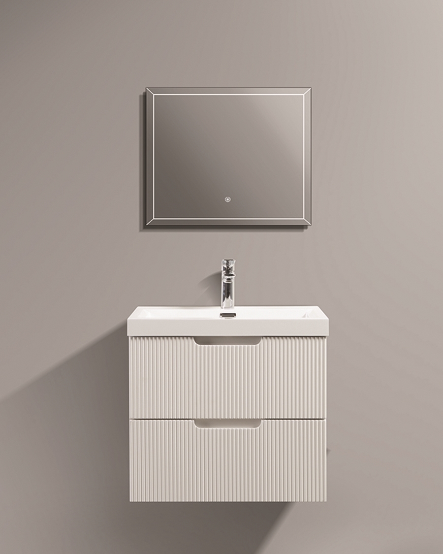 Idealaqua Themis 600 ormarić s umivaonikom , bijeli, rebrasti