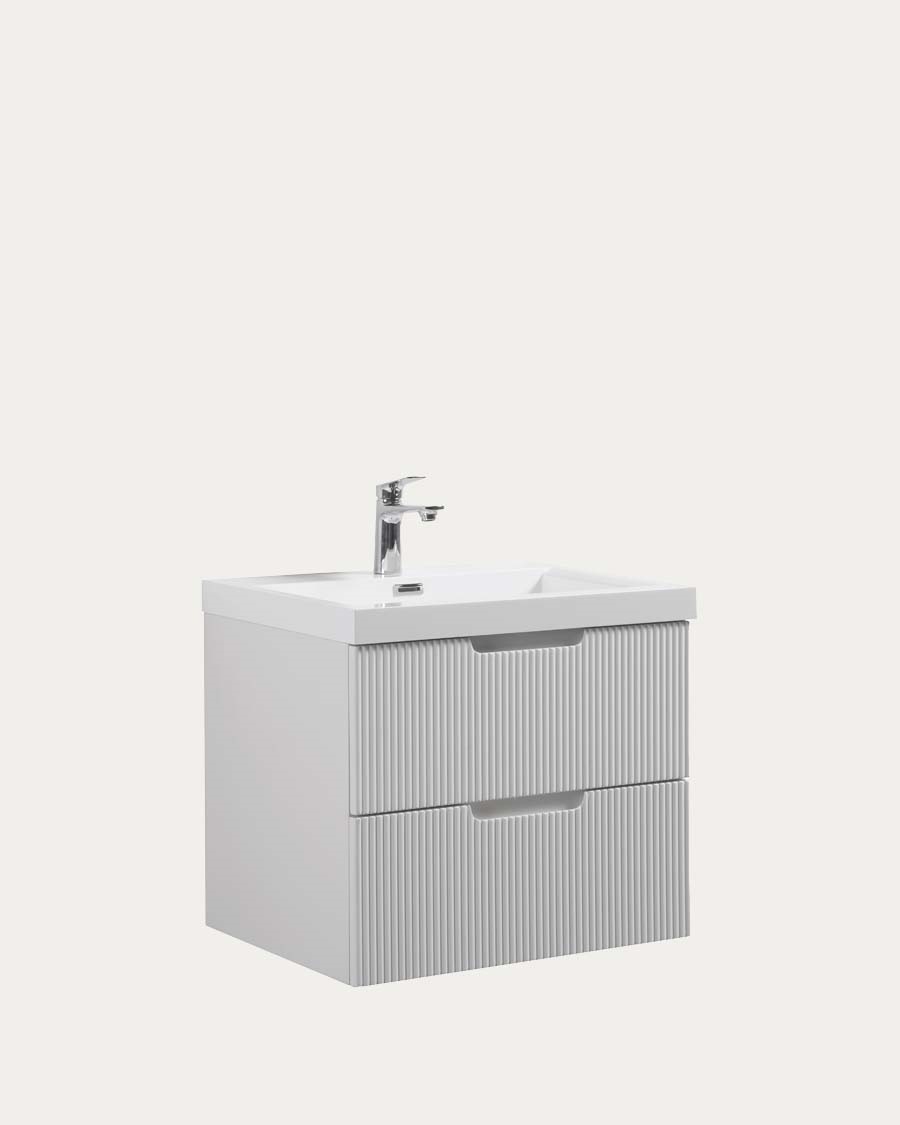 Idealaqua Themis 800 ormarić s umivaonikom, bijeli, rebrasti