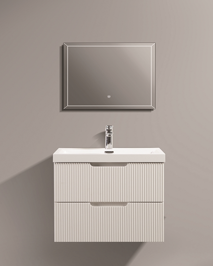 Idealaqua Themis 800 ormarić s umivaonikom, bijeli, rebrasti