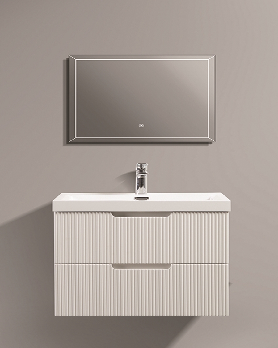 Idealaqua Themis 1000 ormarić s umivaonikom bijeli, rebrasti