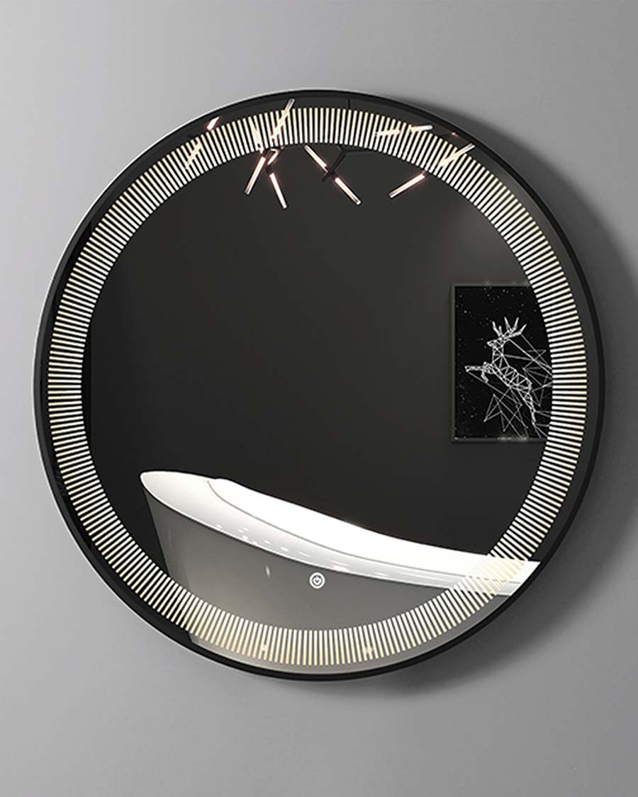 Idealaqua ogledalo s LED rasvjetom, 80 cm, crni okvir