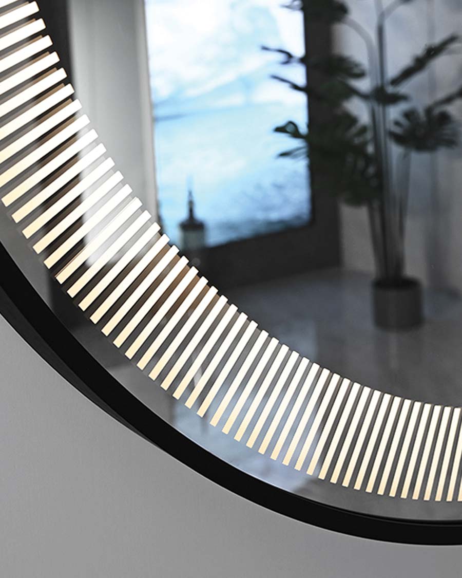 Idealaqua ogledalo s LED rasvjetom, 80 cm, crni okvir