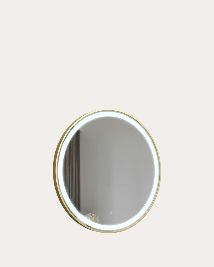 Idealaqua ogledalo s LED rasvjetom, 80 cm, zlatni okvir