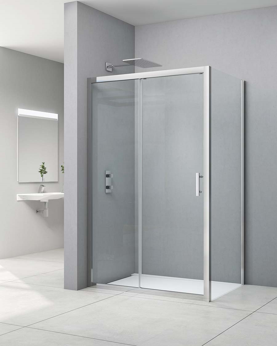 Idealaqua tuš vrata HP, 120 cm, klizna, krom\prozirno