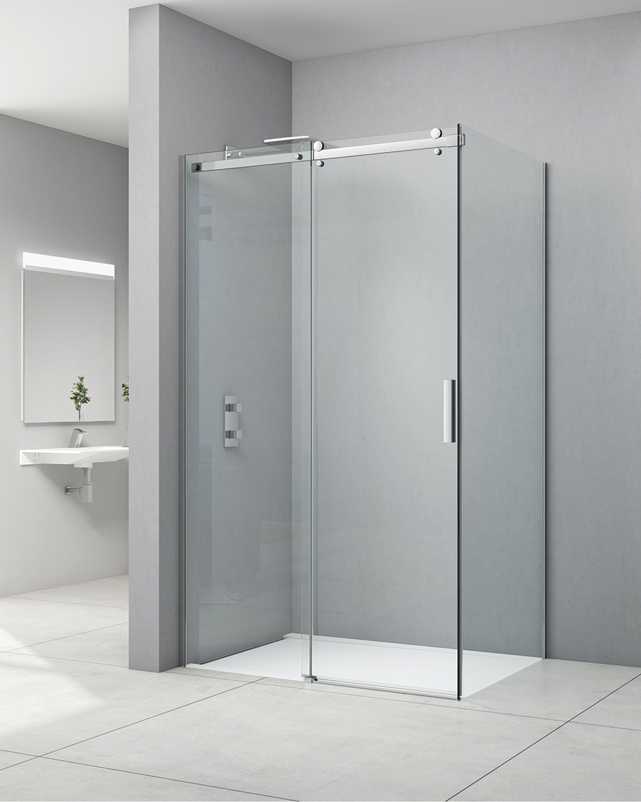 Idealaqua tuš vrata SEP, 140 cm, klizna, krom\prozirno