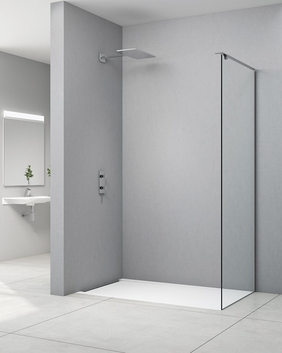 Idealaqu tuš stranica za vrata BUR, 90, polished inox/prozirno