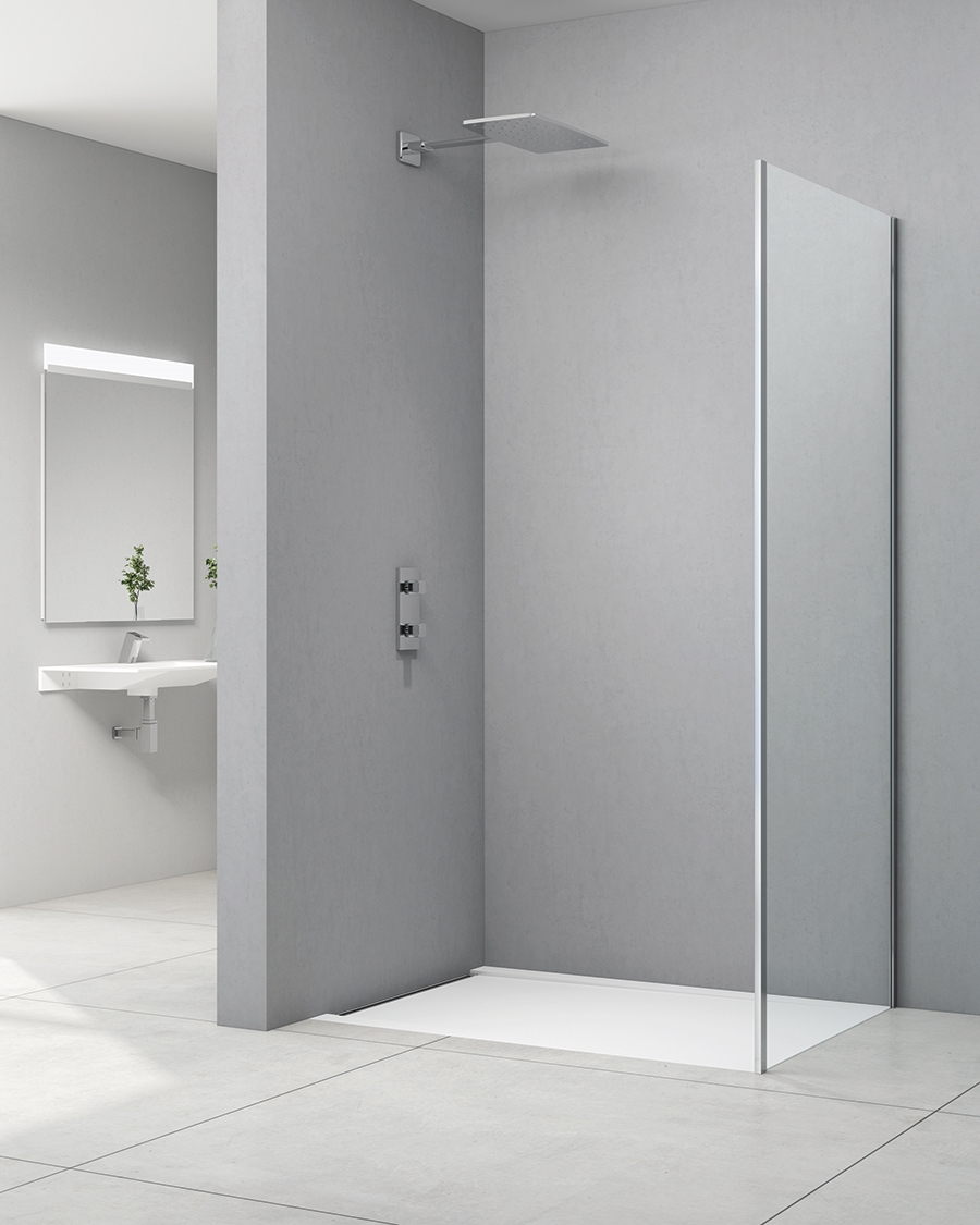 Idealaqu tuš stranica za vrata DER, 90, mat krom/prozirno