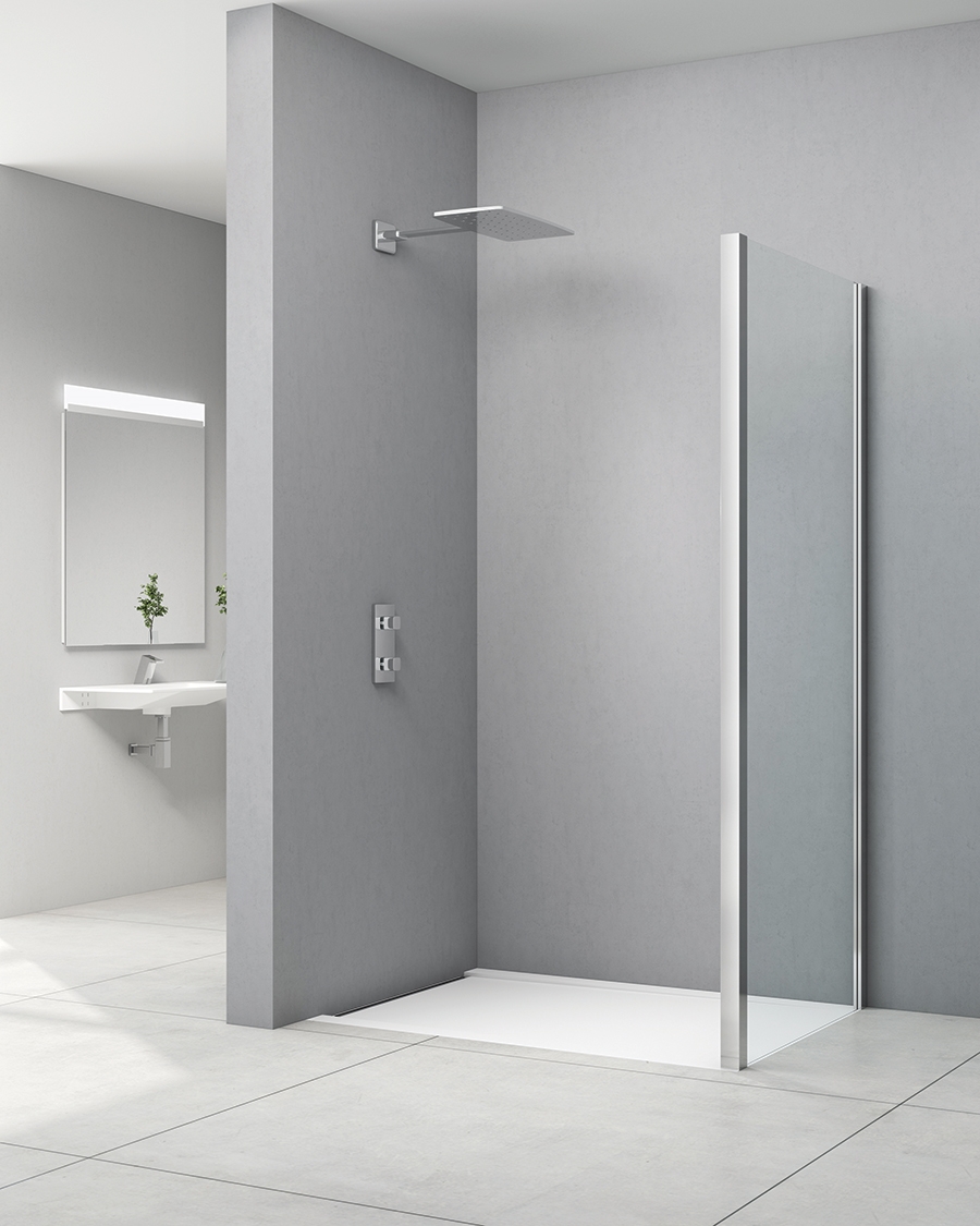 Idealaqua tuš stranica za vrata HRP, 90 cm, krom\prozirno