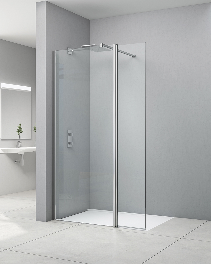 Idealaqua walk-in DNZ, 85+35 cm, krom\prozirno