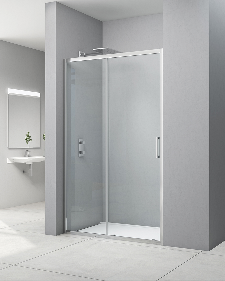 Idealaqua tuš vrata NDP, 120 cm, klizna, krom\prozirno