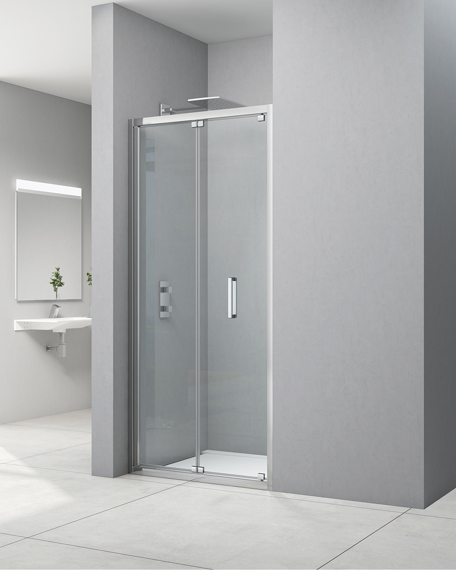 Idealaqua tuš vrata NDV, 90 cm, preklopna, krom\prozirno