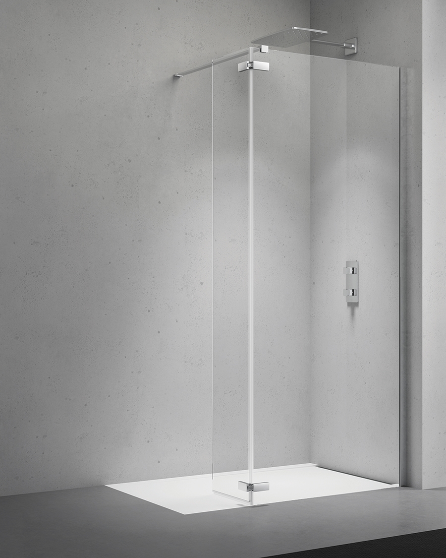 Idealaqua walk-in RBG, 87+35 cm, krom\prozirno