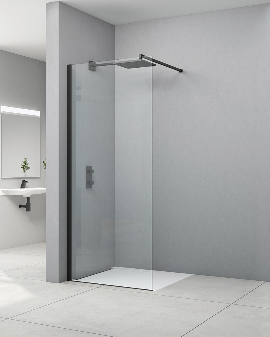 Idealaqua walk-in Black DNR, 120cm, crna\prozirno