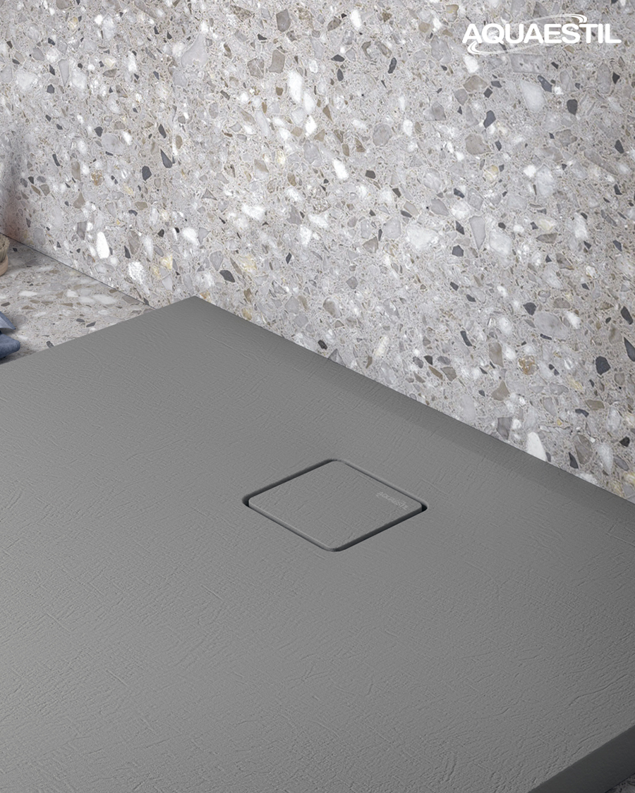 Aquaestil tuš kada kvadratna Stone Deluxe, 80×80 cm, cement