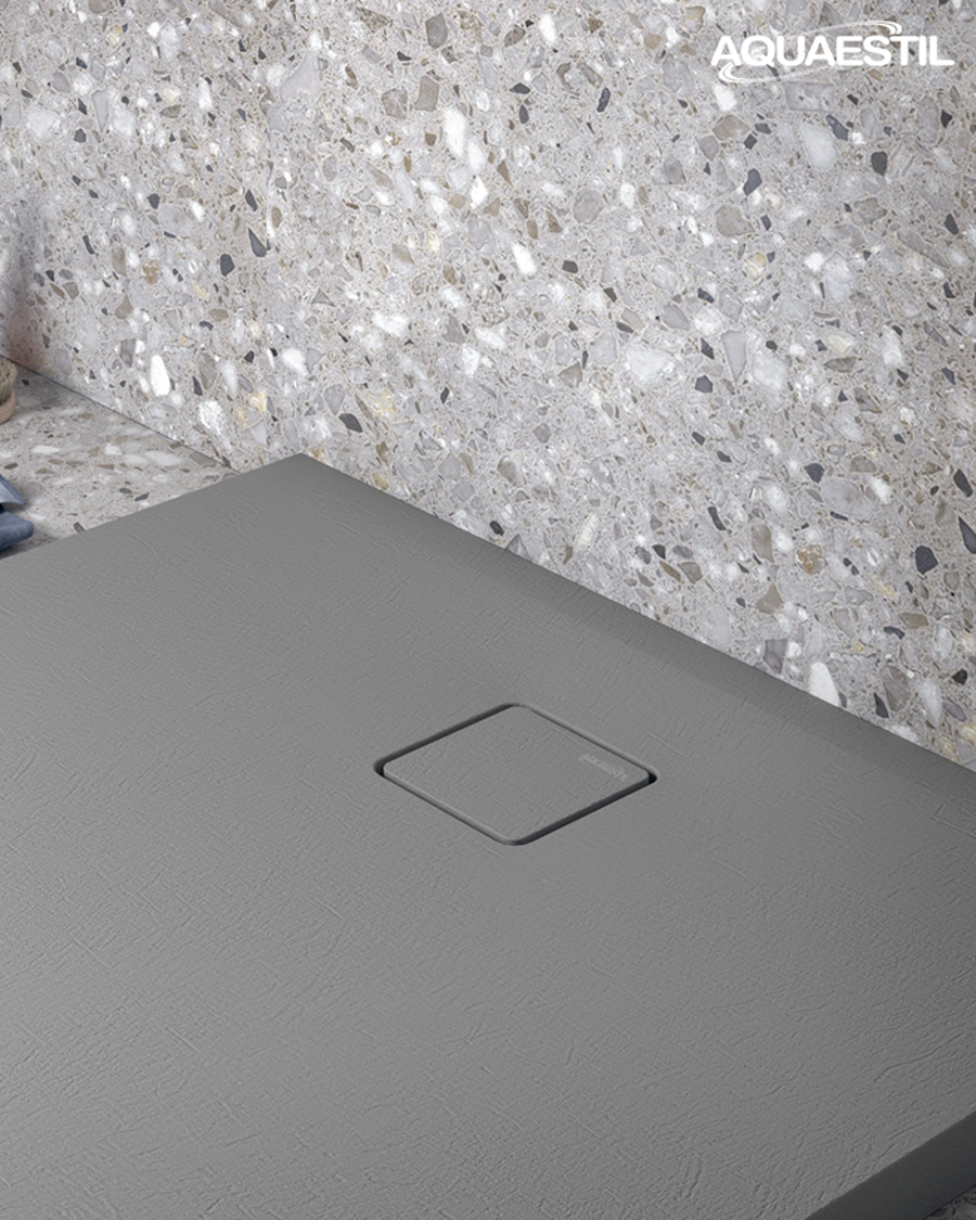 Aquaestil tuš kada pravokutna Stone Deluxe, 120×80 cm, cement