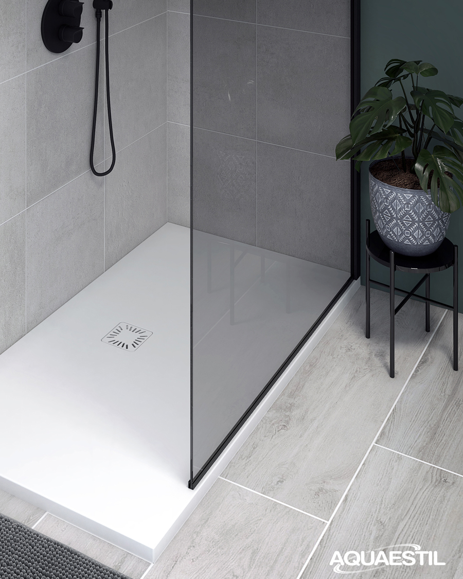 Aquaestil tuš kada pravokutna Tempo Deluxe, 100×80 cm