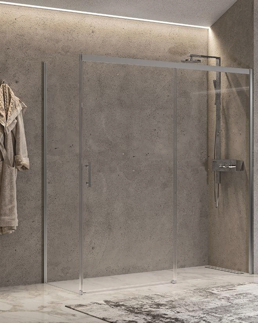 Novellini tuš stranica Sensi, 78-79,5 cm , krom\prozirno