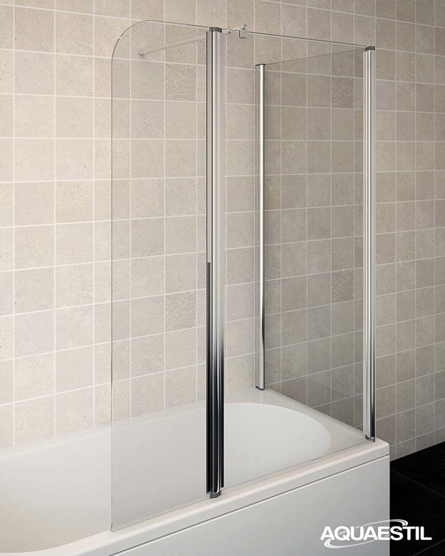 Aquaestil tuš stranica za kadu Beta III, preklop + fiks, 80 cm, krom/prozirno