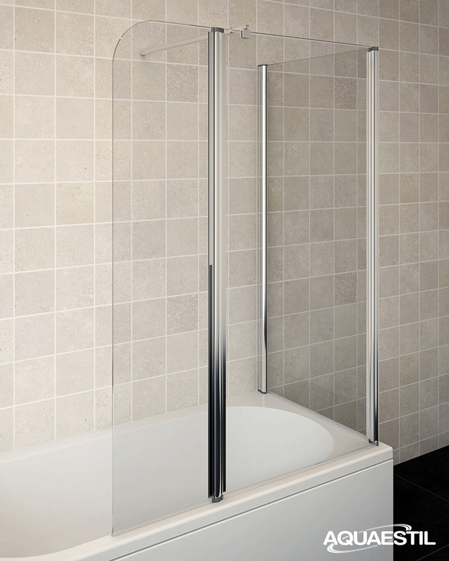 Aquaestil tuš stranica za kadu Beta III, preklop + fiks, 90 cm, krom/prozirno