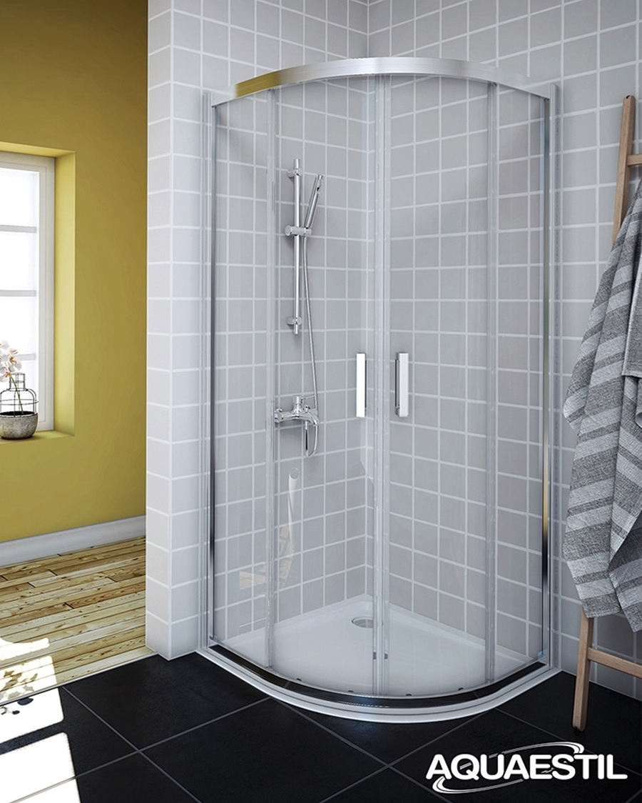 Aquaestil tuš kabina polukružna Savana, 80 cm, krom/prozirno