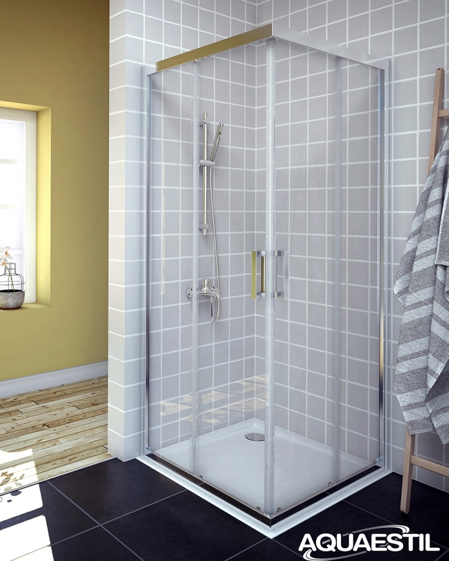 Aquaestil tuš kabina kvadratna Savana, 90 cm, krom/prozirno