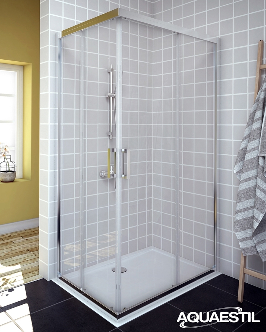 Aquaestil tuš vrata za kabinu Savana D+D, 90 cm, klizna, krom/prozirno