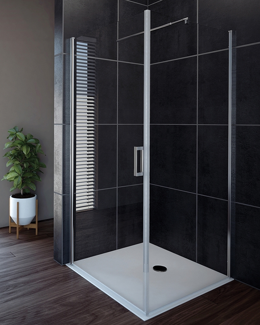 Aquaestil tuš vrata za kabinu Oasis D+W, 80 cm, jednokrilna, krom/prozirno