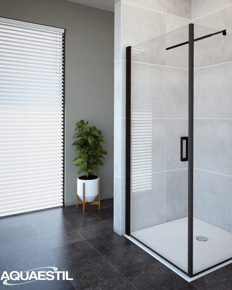 Aquaestil tuš stranica za kabinu Oasis D+W, 80 cm, crna/prozirno