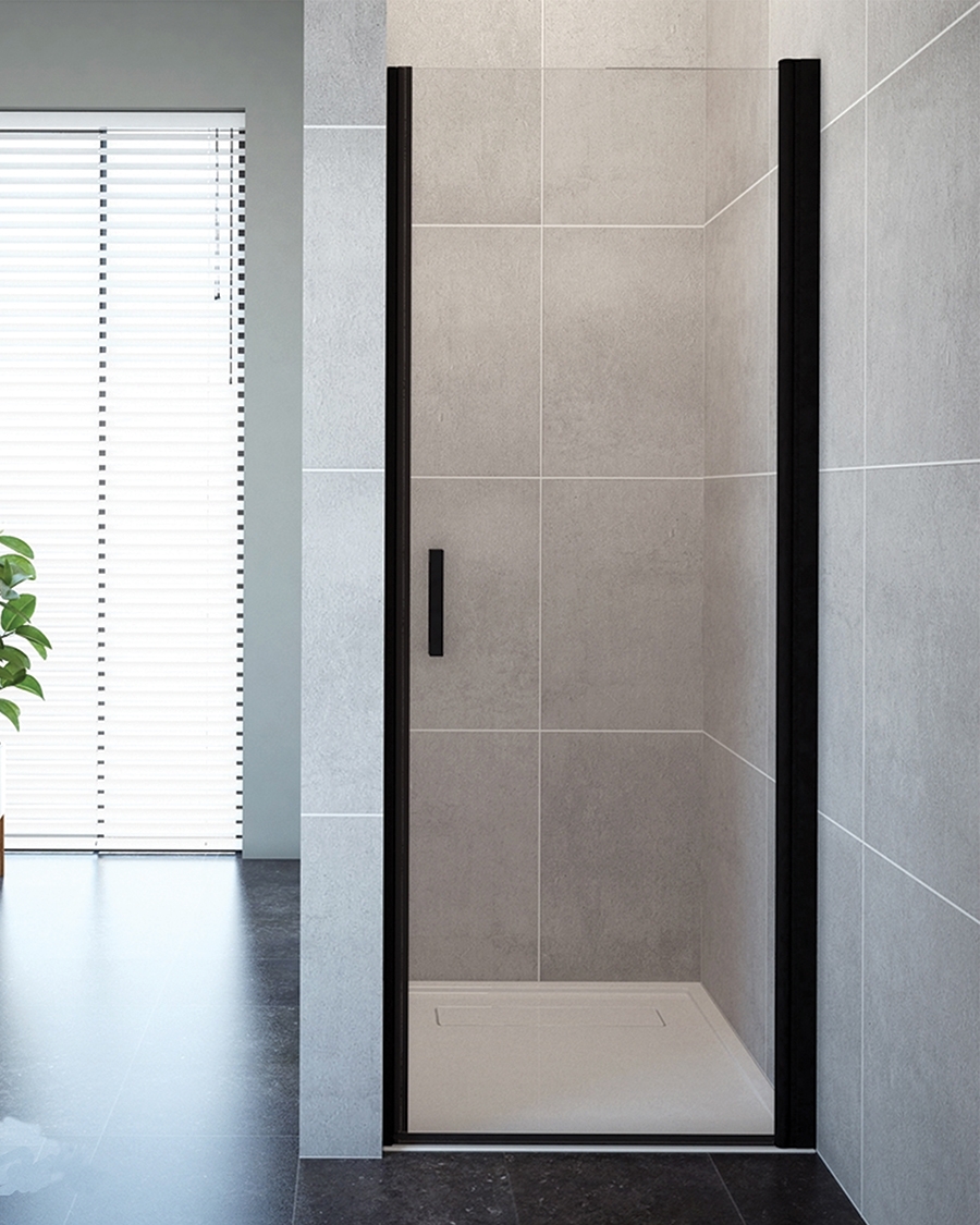 Aquaestil tuš vrata Oasis D, 80 cm, jednokrilna, crna/prozirno, lijeva