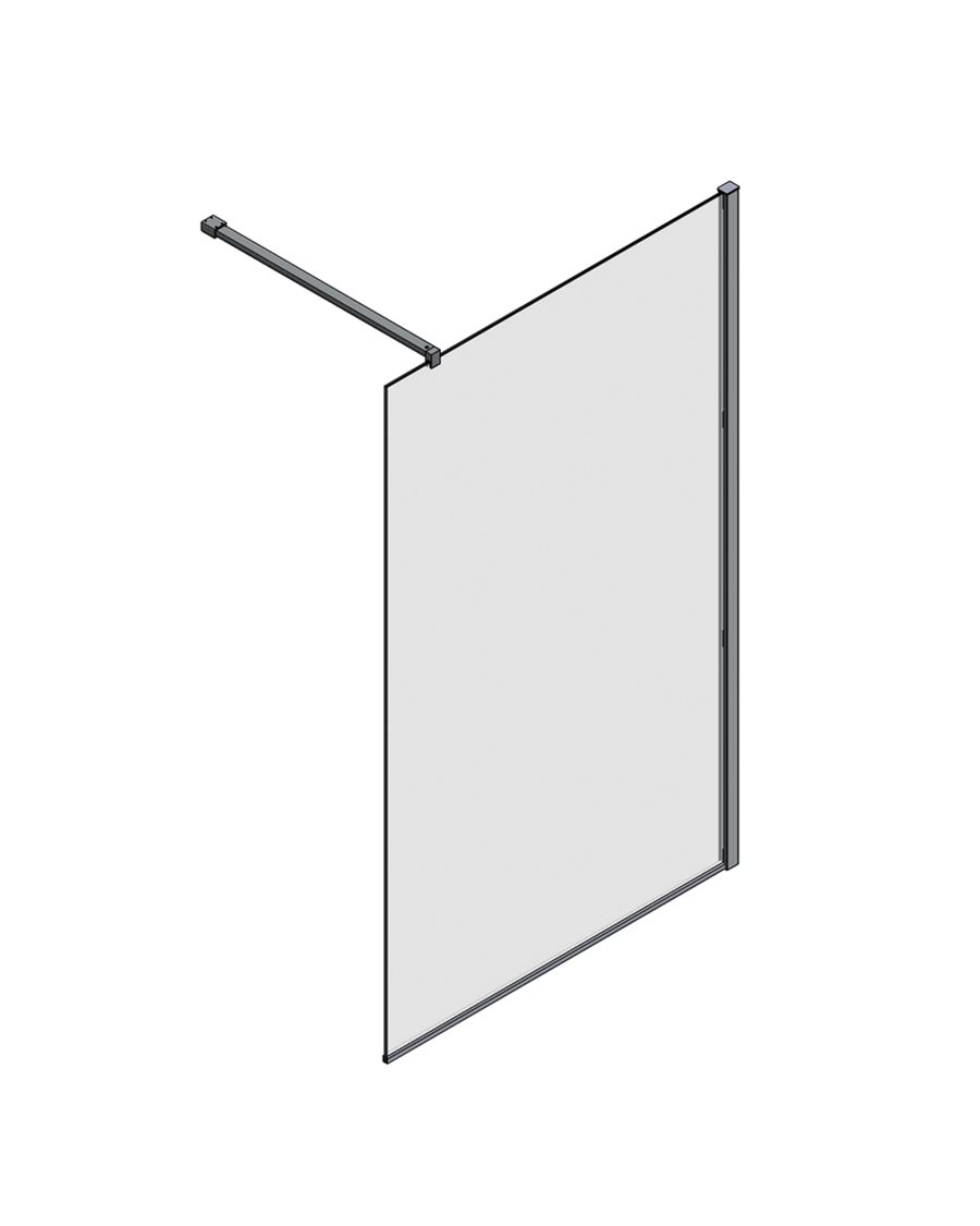 Aquaestil walk-in Zenith Wall, 100 cm, krom/prozirno