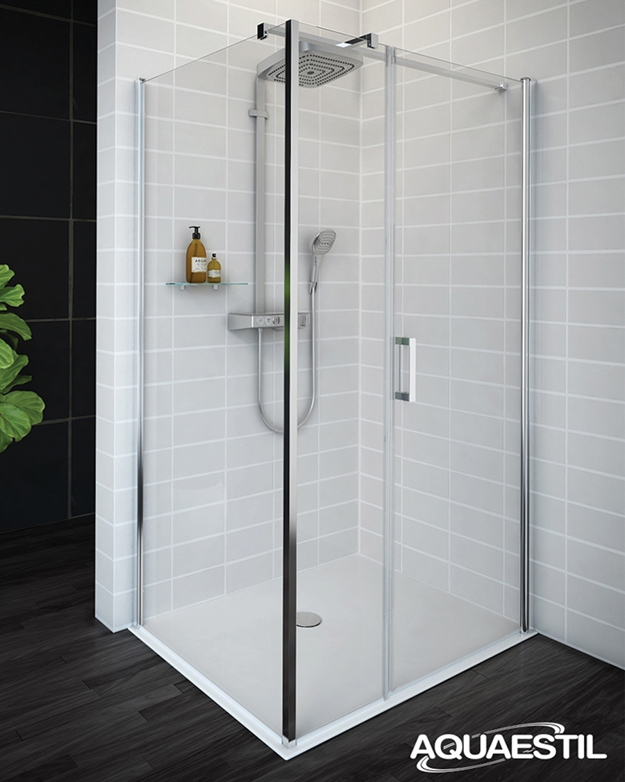 Aquaestil tuš vrata za kabinu Mars D+W, 100 cm, jednokrilna, krom/prozirno